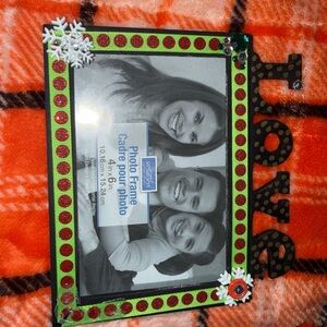 Special Moments Festive Photo Frame with Red and Green Accents
